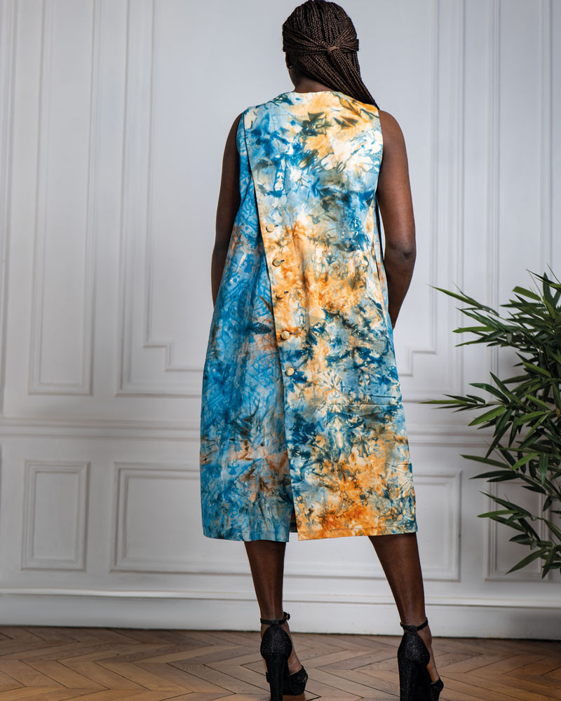 Robe évasée confortable bleue - Tadra